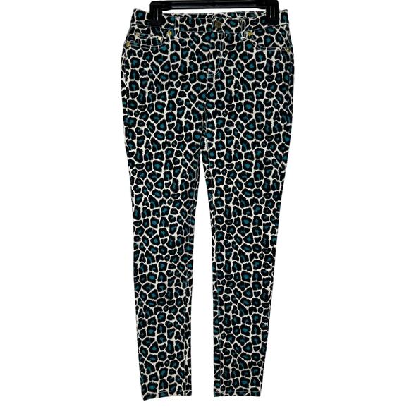 Skinny Leopard Print Pants Women's Size 2 Bold Animal Print Stretch - Picture 1 of 10